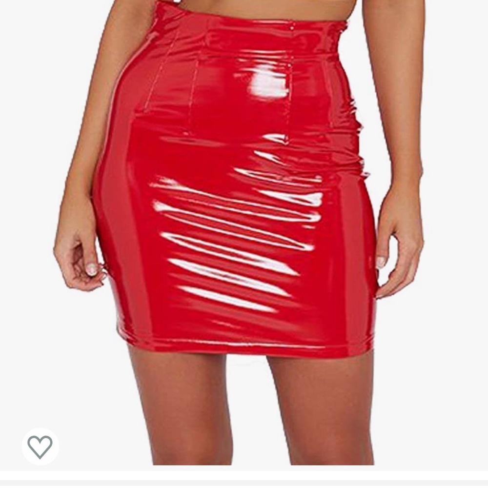 Just Quella Women's Classic High Waist Sexy Slim Mini Pencil Leather Skirts